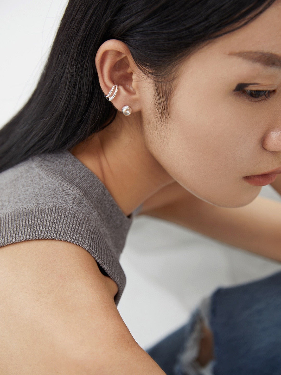 Plain Silver Ear cuff