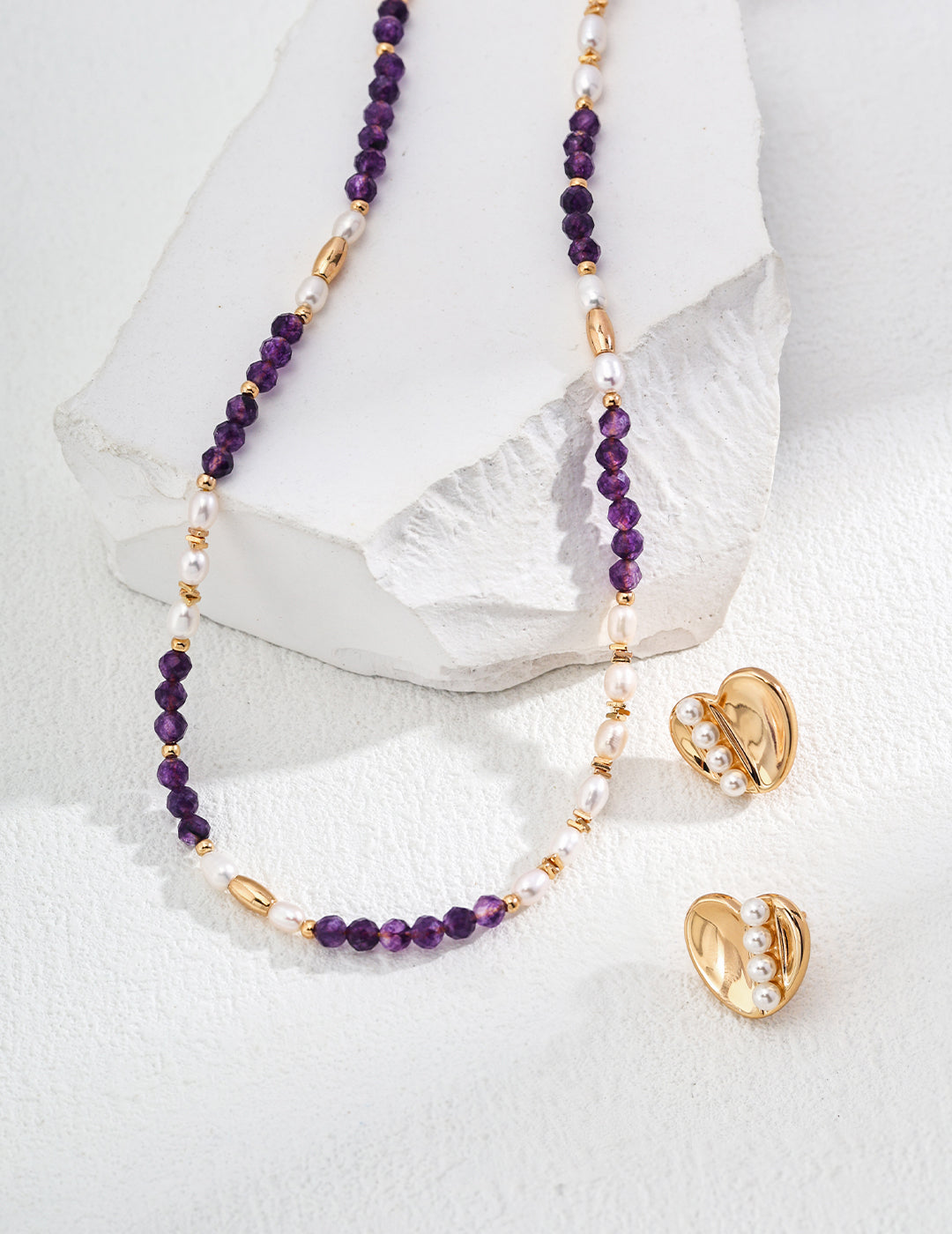 Natural Pearl Amethyst Necklace