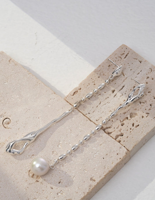 Baroque pearl AB Tassels earrings