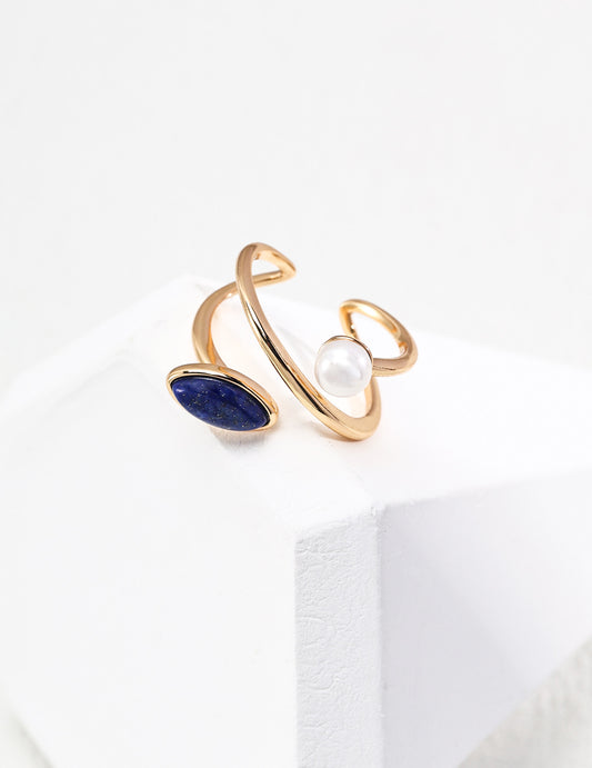 Lapis & Pearl ring