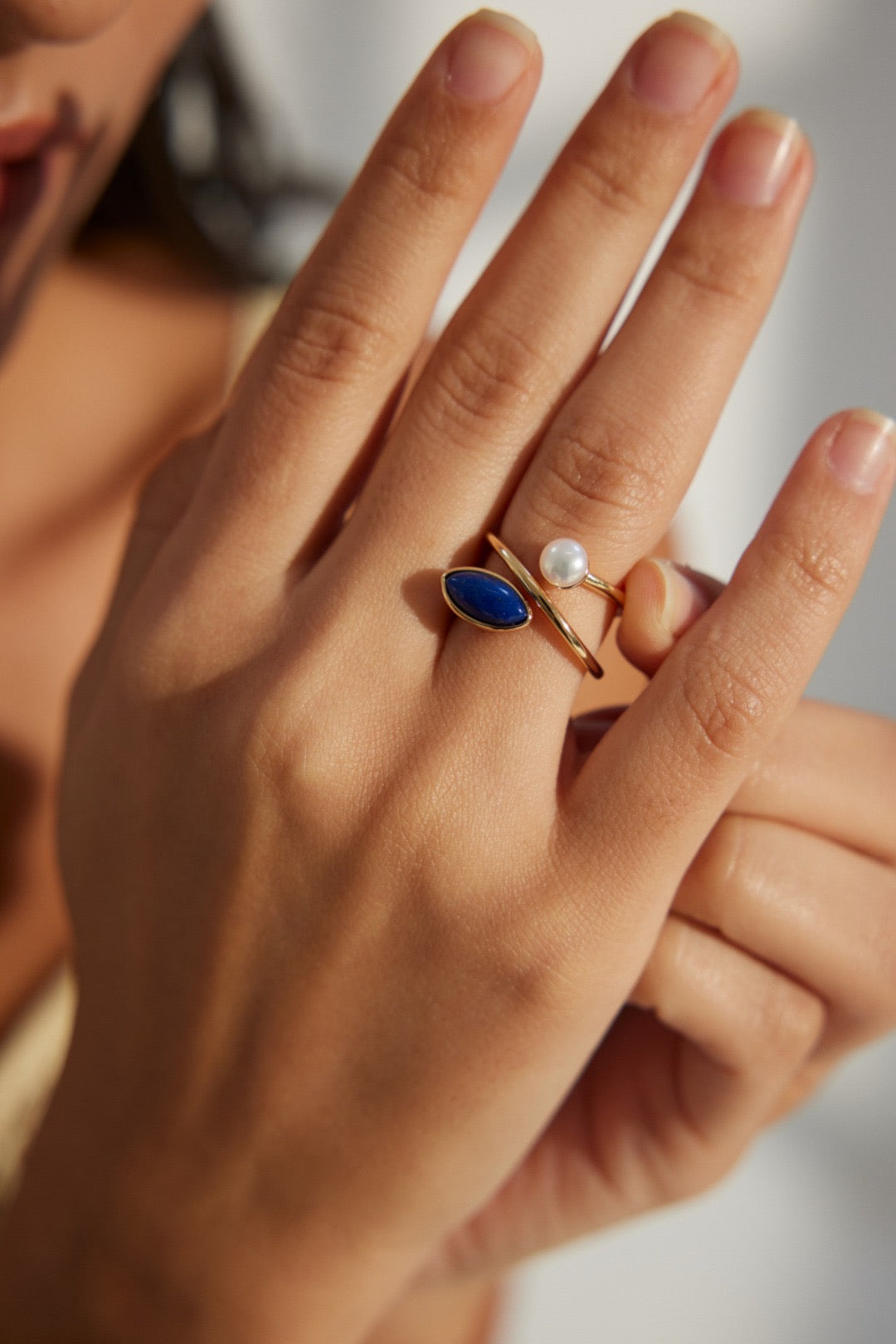 Lapis & Pearl ring