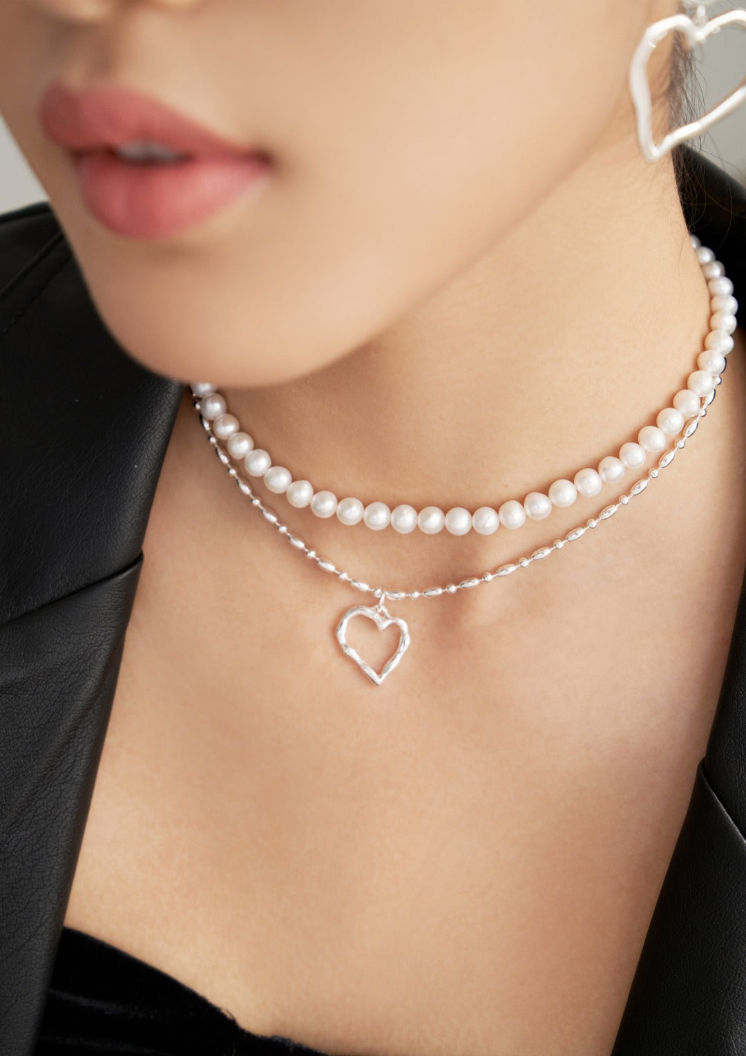 Sterling silver heart necklace