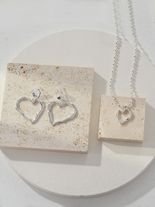 Sterling silver heart earrings