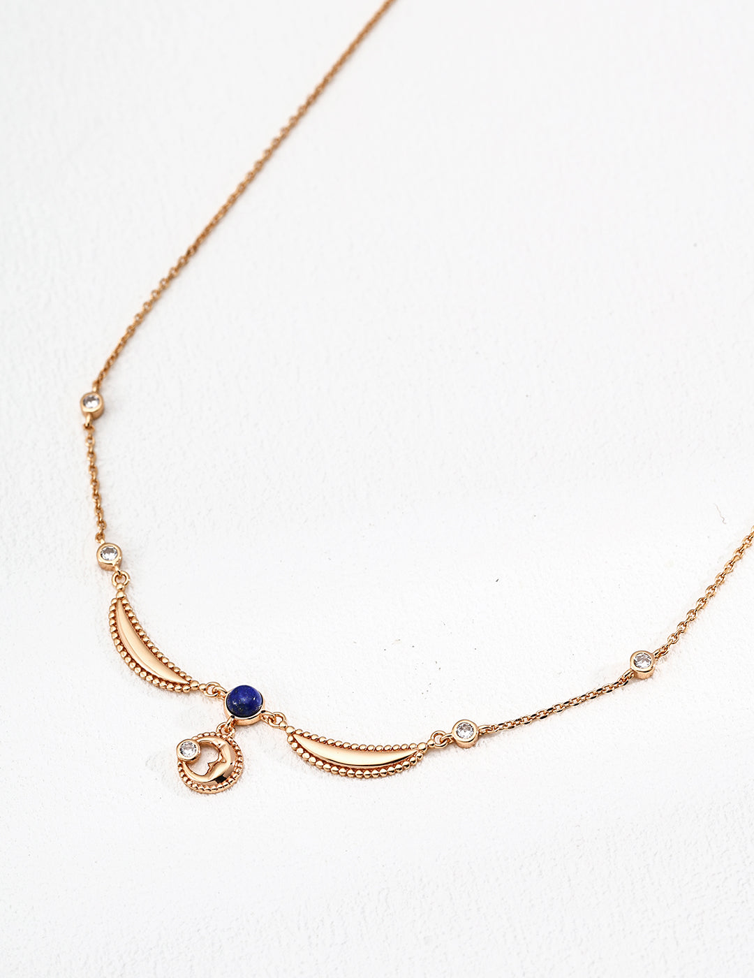S925 silver design lapis lazuli zircon necklace