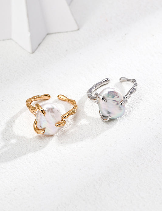 Natural freshwater pearl ring
