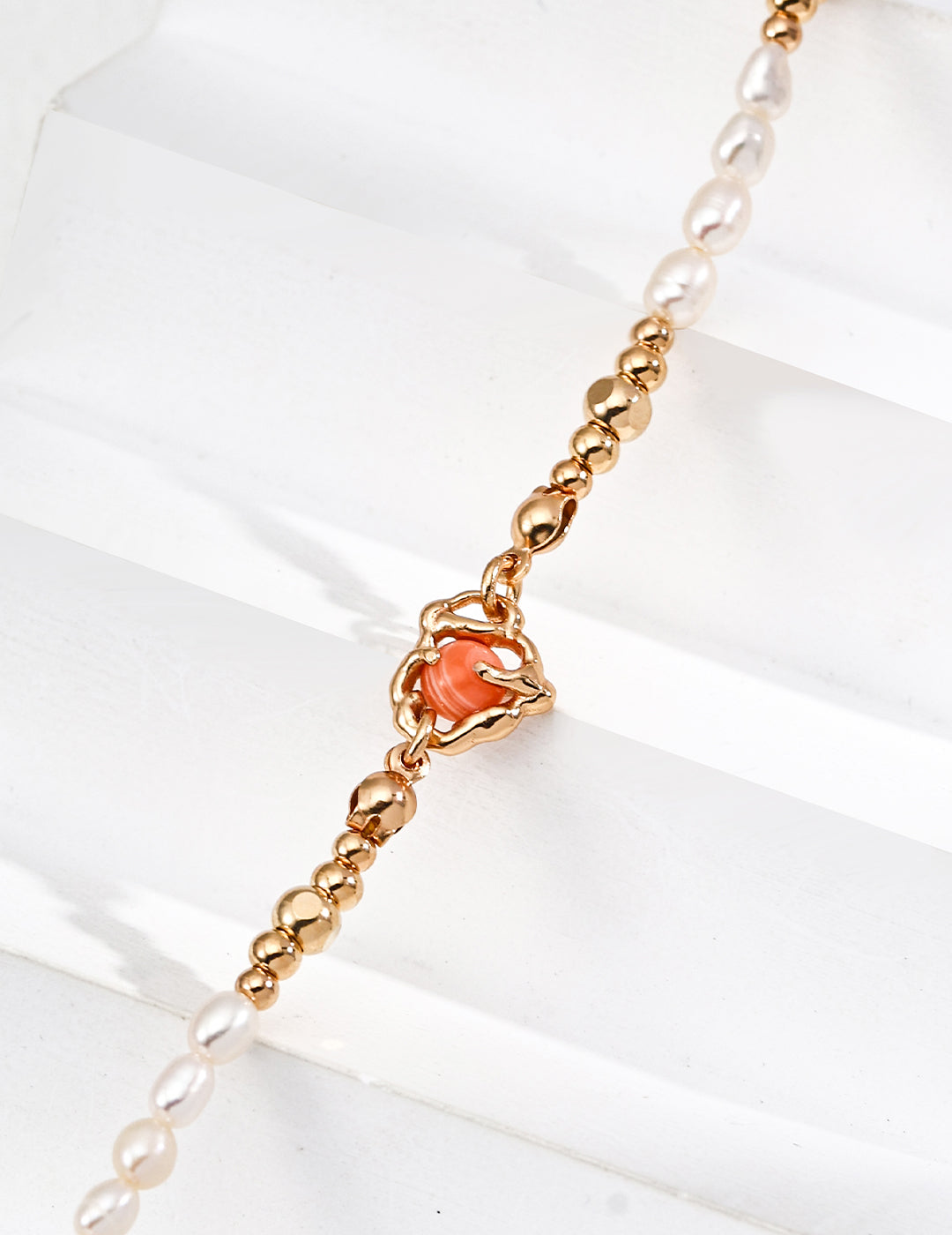Rhodonite Pearl Necklace