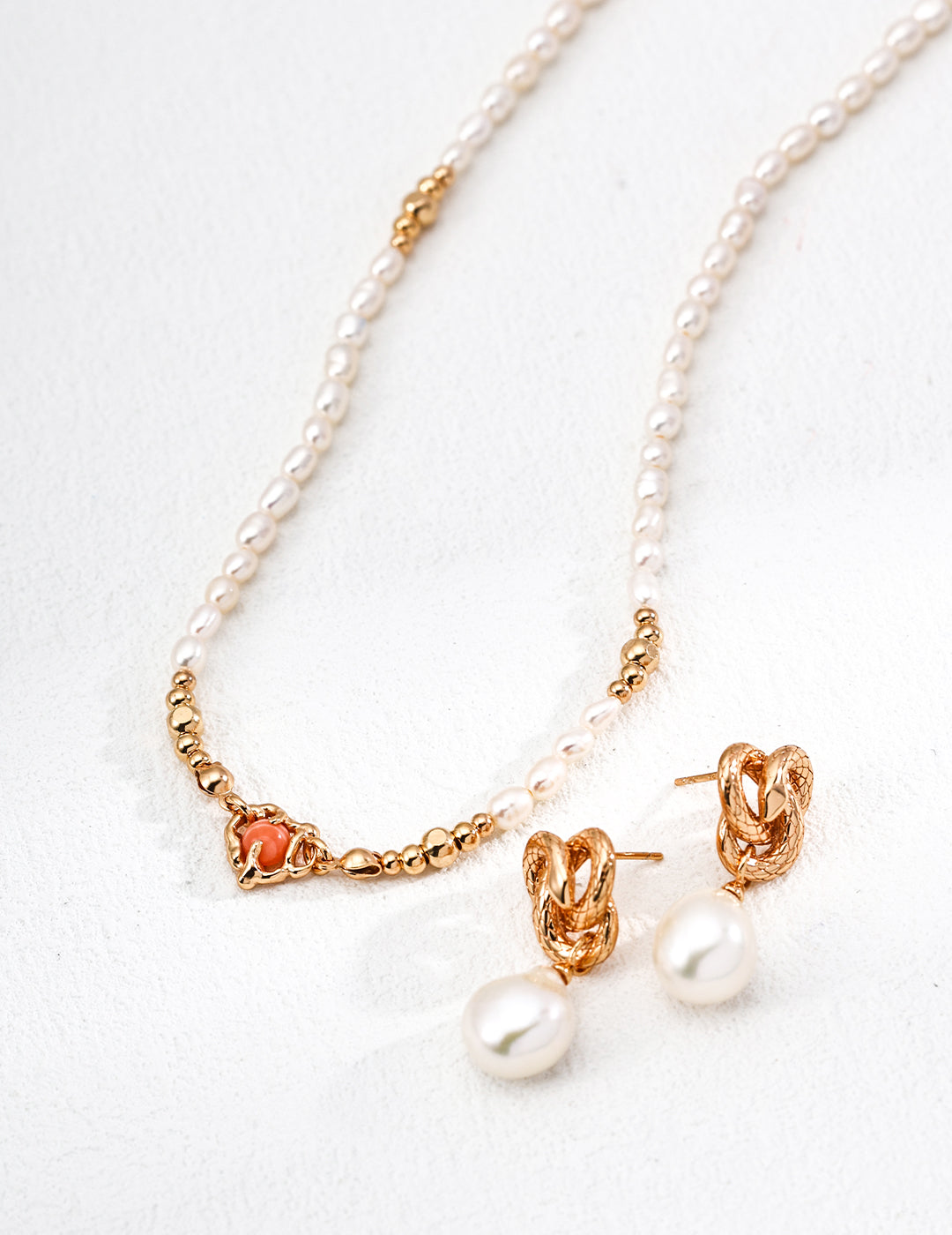 Rhodonite Pearl Necklace
