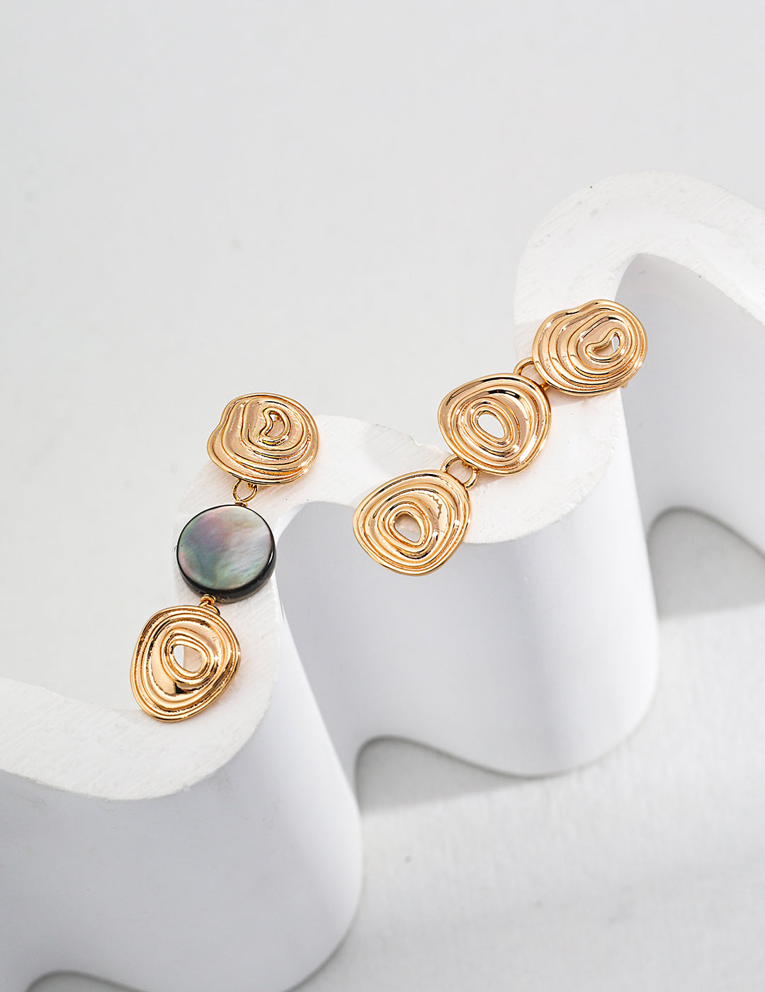 Sterling silver black shell earrings