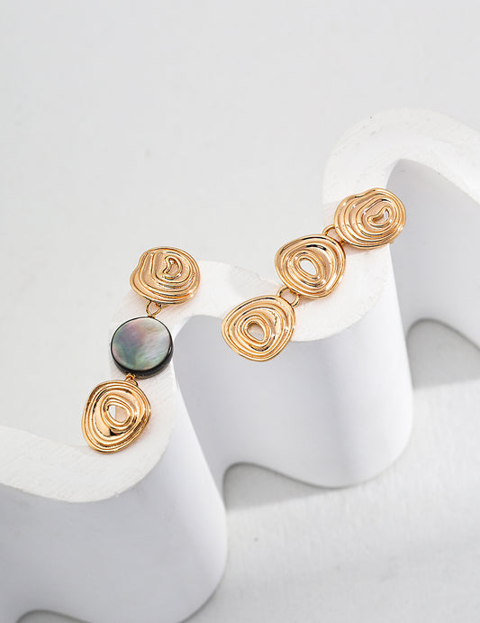 Sterling silver black shell earrings