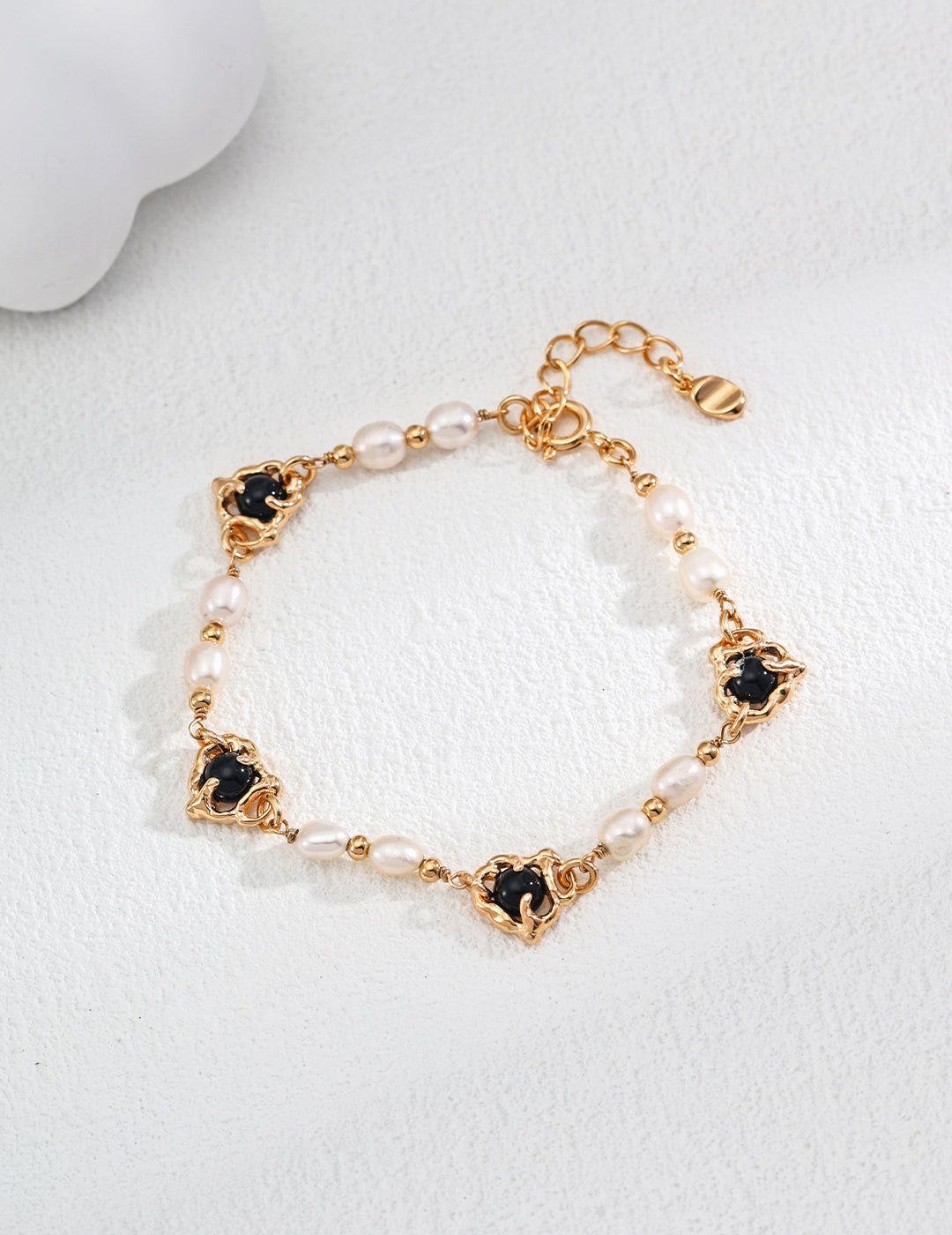 Natural Pearl Black Agate bracelet